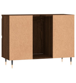 Armoire salle de bain chêne marron 80x33x60cm bois d'ingénierie