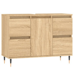 Armoire salle de bain chêne sonoma 80x33x60cm bois d'ingénierie