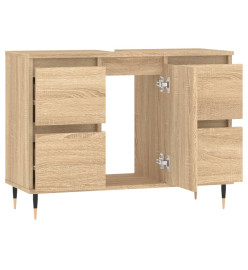 Armoire salle de bain chêne sonoma 80x33x60cm bois d'ingénierie