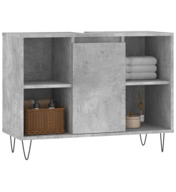 Armoire salle de bain gris béton 80x33x60cm bois d'ingénierie