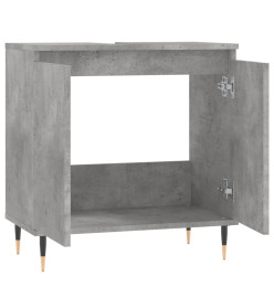 Armoire de bain gris béton 58x33x60 cm bois d'ingénierie