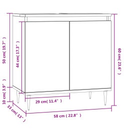 Armoire de bain gris béton 58x33x60 cm bois d'ingénierie