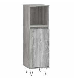 Armoire salle de bain sonoma gris 30x30x100 cm