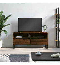 Meuble TV chêne marron 100x34,5x44,5 cm bois d'ingénierie