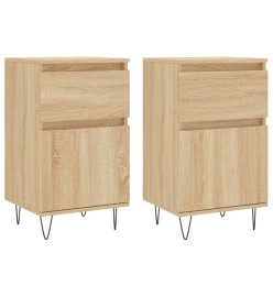 Buffets 2 pcs chêne sonoma 40x35x70 cm bois d'ingénierie