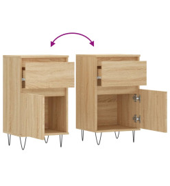 Buffets 2 pcs chêne sonoma 40x35x70 cm bois d'ingénierie