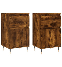 Buffets 2 pcs chêne fumé 40x35x70 cm bois d'ingénierie