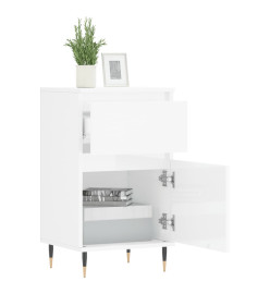 Buffet blanc brillant 40x35x70 cm bois d'ingénierie