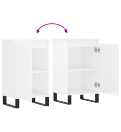 Buffets 2 pcs blanc brillant 40x35x70 cm bois d'ingénierie