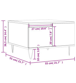 Table basse chêne sonoma 55x55x36,5 cm bois d'ingénierie