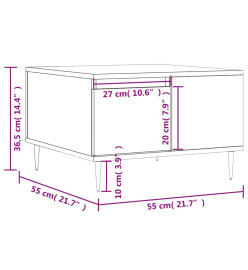 Table basse gris béton 55x55x36,5 cm bois d'ingénierie