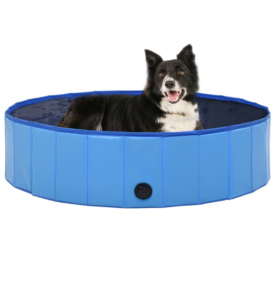 Piscine pliable pour chiens Bleu 120x30 cm PVC