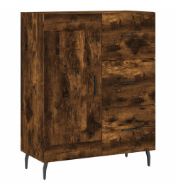 Buffet chêne fumé 69,5x34x90 cm bois d'ingénierie