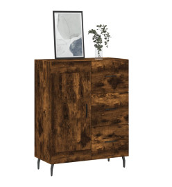 Buffet chêne fumé 69,5x34x90 cm bois d'ingénierie