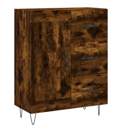 Buffet chêne fumé 69,5x34x90 cm bois d'ingénierie