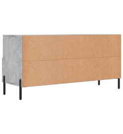 Meuble TV gris béton 102x36x50 cm bois d'ingénierie