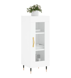 Buffet Blanc brillant 34,5x34x90 cm Bois d'ingénierie