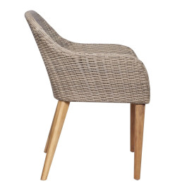 Ensemble de salle à manger de jardin 5 pcs Marron