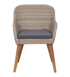Ensemble de salle à manger de jardin 5 pcs Marron