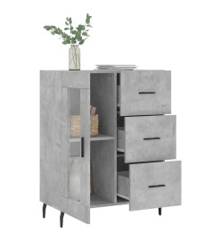 Buffet gris béton 69,5x34x90 cm bois d'ingénierie