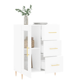 Buffet Blanc brillant 69,5x34x90 cm Bois d'ingénierie