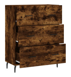 Buffet chêne fumé 69,5x34x90 cm bois d'ingénierie