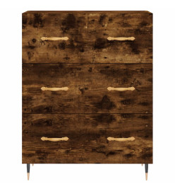 Buffet chêne fumé 69,5x34x90 cm bois d'ingénierie