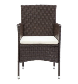 Ensemble de salle à manger de jardin 5 pcs Marron