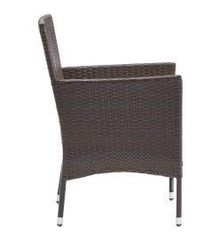 Ensemble de salle à manger de jardin 5 pcs Marron