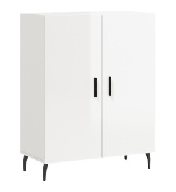 Buffet Blanc brillant 69,5x34x90 cm Bois d'ingénierie