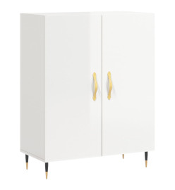 Buffet Blanc brillant 69,5x34x90 cm Bois d'ingénierie