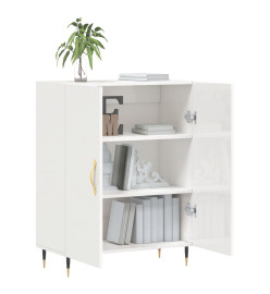 Buffet Blanc brillant 69,5x34x90 cm Bois d'ingénierie