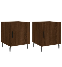 Tables de chevet 2pcs chêne marron 40x40x50cm bois d'ingénierie