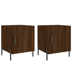 Tables de chevet 2pcs chêne marron 40x40x50cm bois d'ingénierie