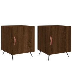 Tables de chevet 2pcs chêne marron 40x40x50cm bois d'ingénierie