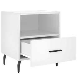 Tables de chevet 2 pcs blanc brillant 40x35x47,5 cm