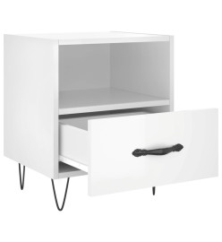 Tables de chevet 2 pcs blanc brillant 40x35x47,5 cm