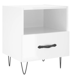 Tables de chevet 2 pcs blanc brillant 40x35x47,5 cm