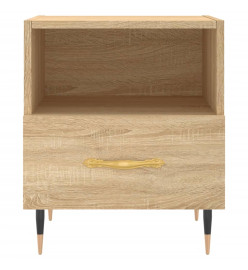 Table de chevet chêne sonoma 40x35x47,5 cm bois d’ingénierie