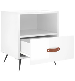 Tables de chevet 2 pcs blanc brillant 40x35x47,5 cm