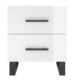 Tables de chevet 2 pcs blanc brillant 40x35x47,5 cm