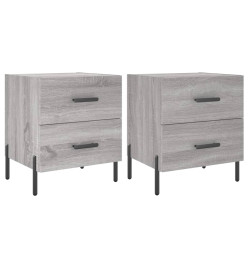 Tables de chevet 2 pcs gris sonoma 40x35x47,5 cm