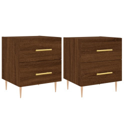 Tables de chevet 2 pcs chêne marron 40x35x47,5 cm