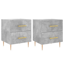 Tables de chevet 2pcs gris béton 40x35x47,5cm bois d’ingénierie