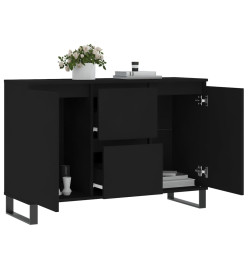 Buffet noir 104x35x70 cm bois d’ingénierie