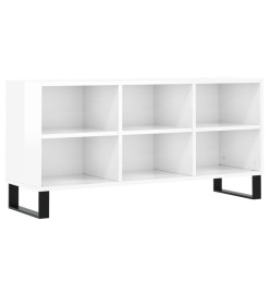 Meuble TV blanc brillant 103,5x30x50 cm bois d'ingénierie