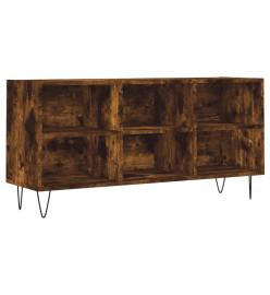 Meuble TV chêne fumé 103,5x30x50 cm bois d'ingénierie