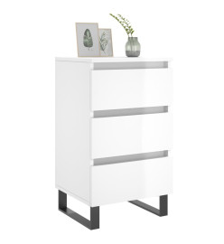 Tables de chevet 2 pcs blanc brillant 40x35x69 cm