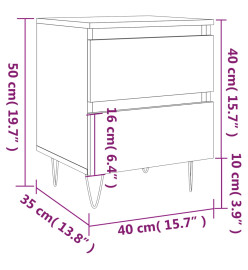 Table de chevet Blanc brillant 40x35x50 cm Bois d’ingénierie