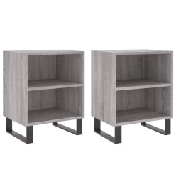 Tables de chevet 2 pcs sonoma gris 40x30x50cm bois d'ingénierie